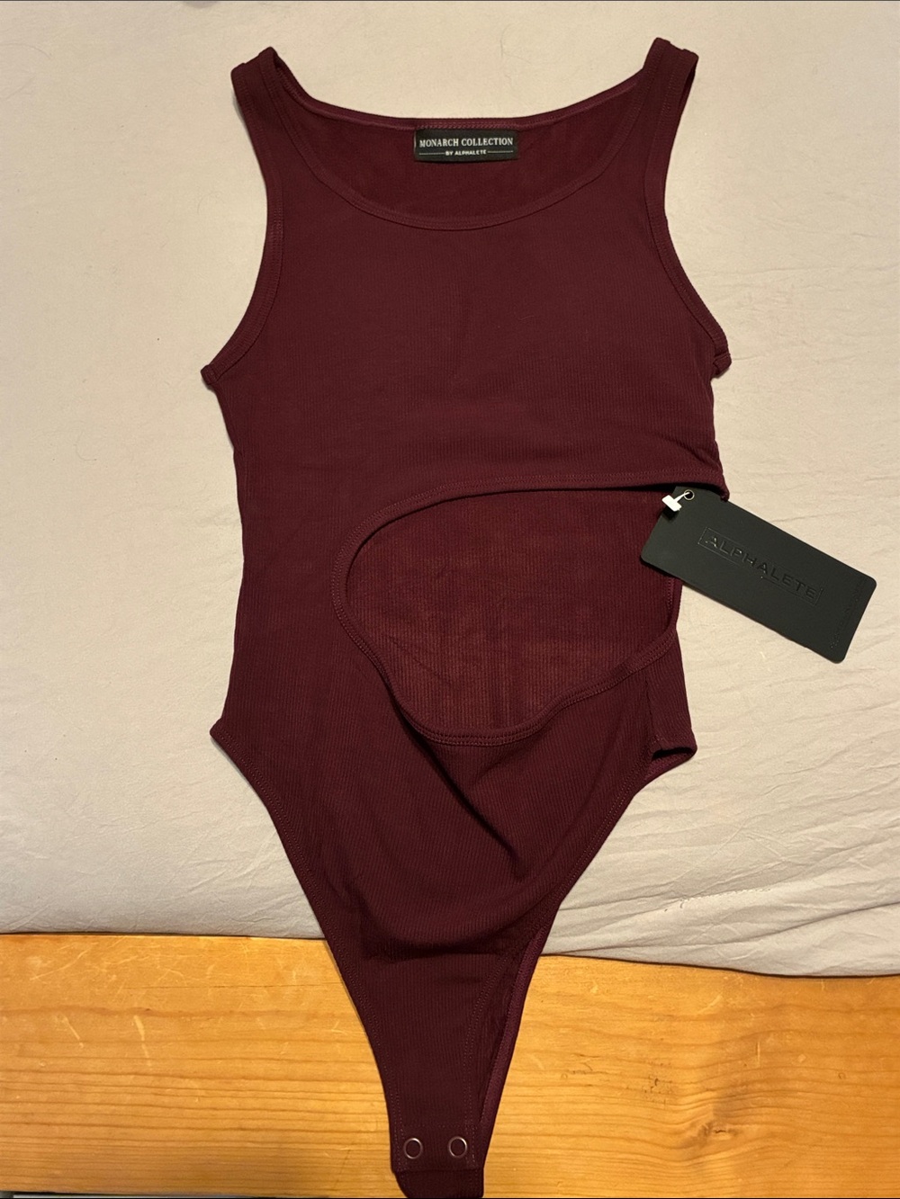 BRAND NEW: Alphalete Monarch Collection Ribbed Burgundy Bodysuit